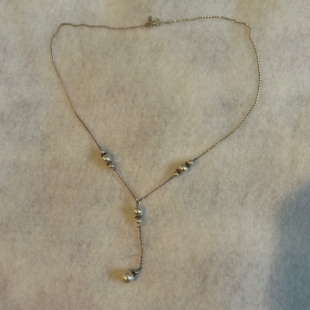 Sterling silver and pearl necklace